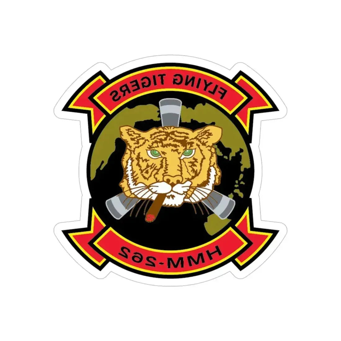 HMM 262 (USMC) REVERSE PRINT Transparent Die-Cut STICKER 5 Inch Die-Cut Transparent - The Sticker Space