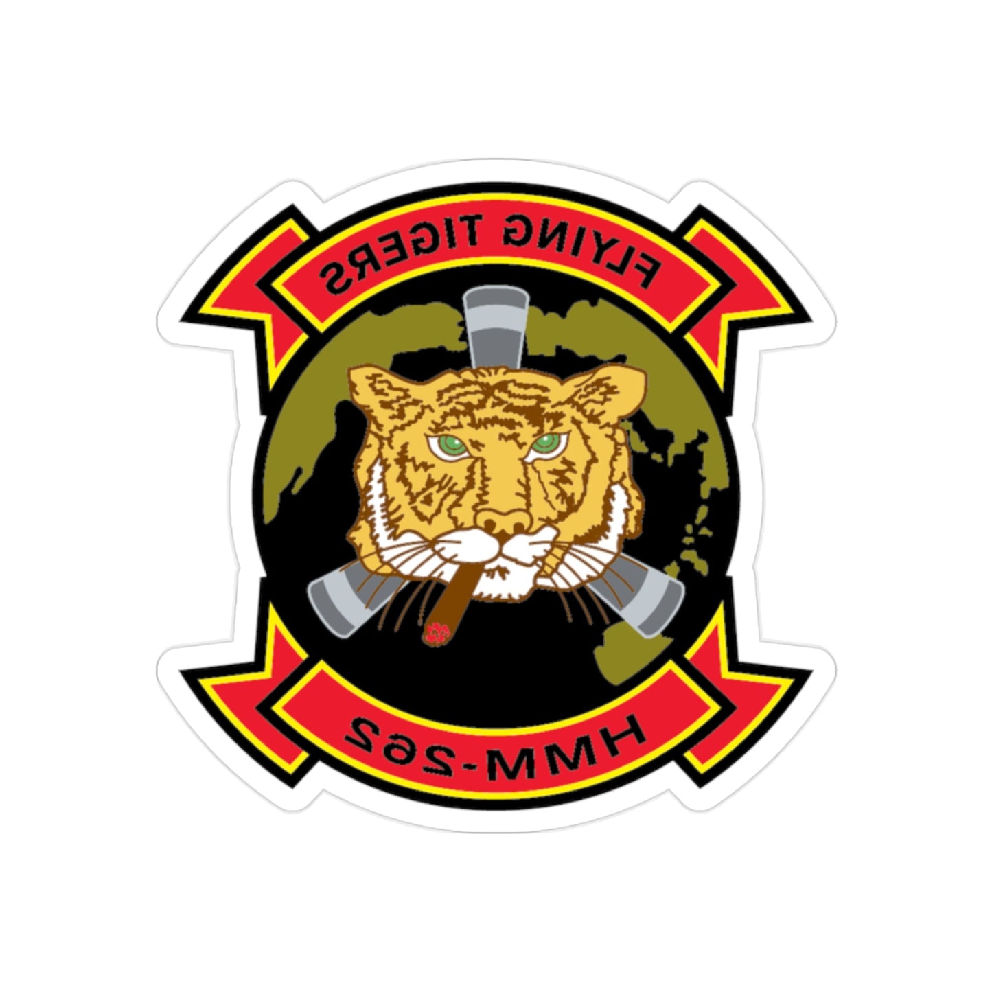 HMM 262 (USMC) REVERSE PRINT Transparent STICKER-2" × 2"-The Sticker Space