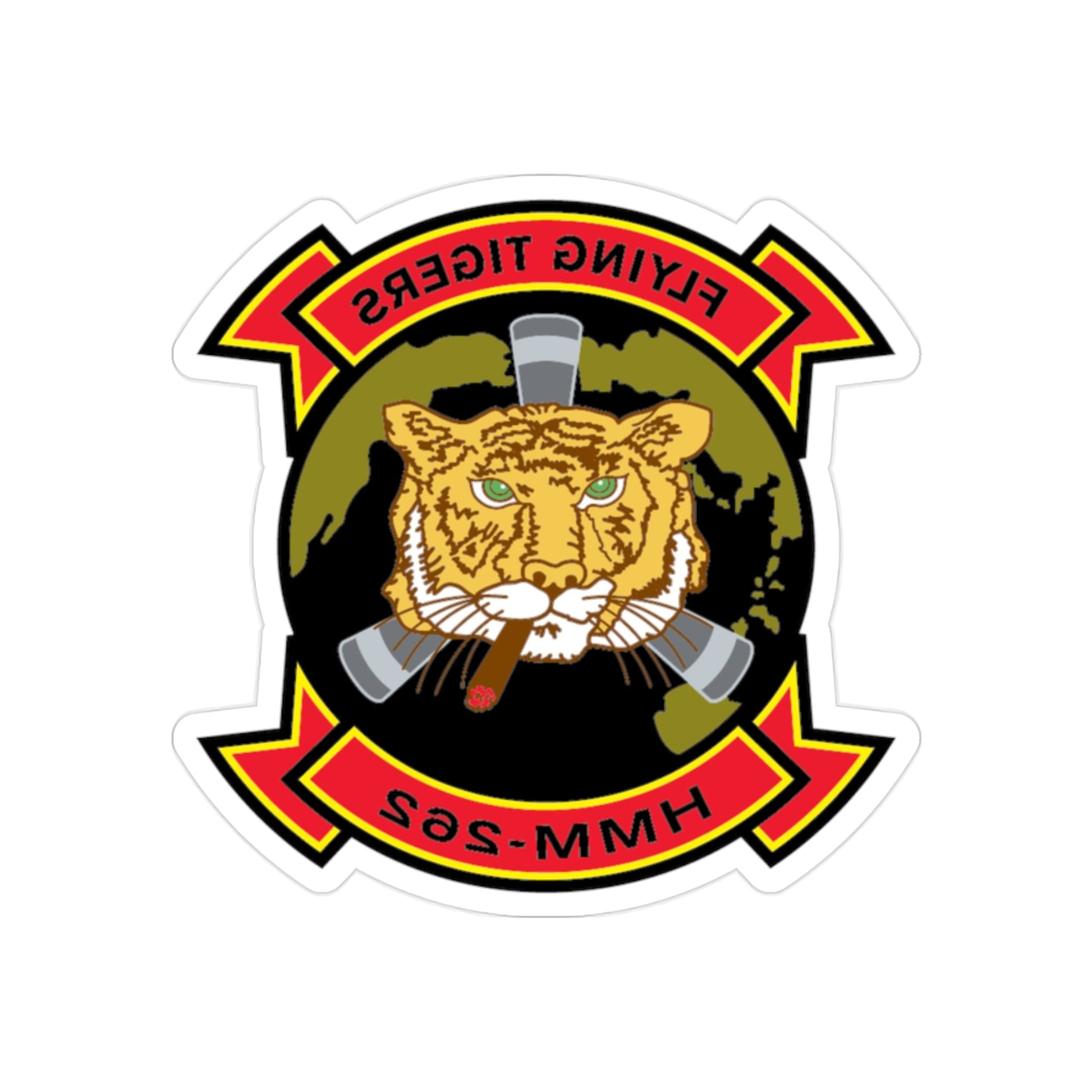 HMM 262 (USMC) REVERSE PRINT Transparent STICKER-2" × 2"-The Sticker Space