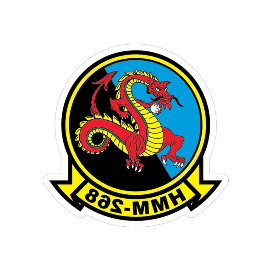 HMM 268 alt (USMC) REVERSE PRINT Transparent Die-Cut STICKER - The Sticker Space