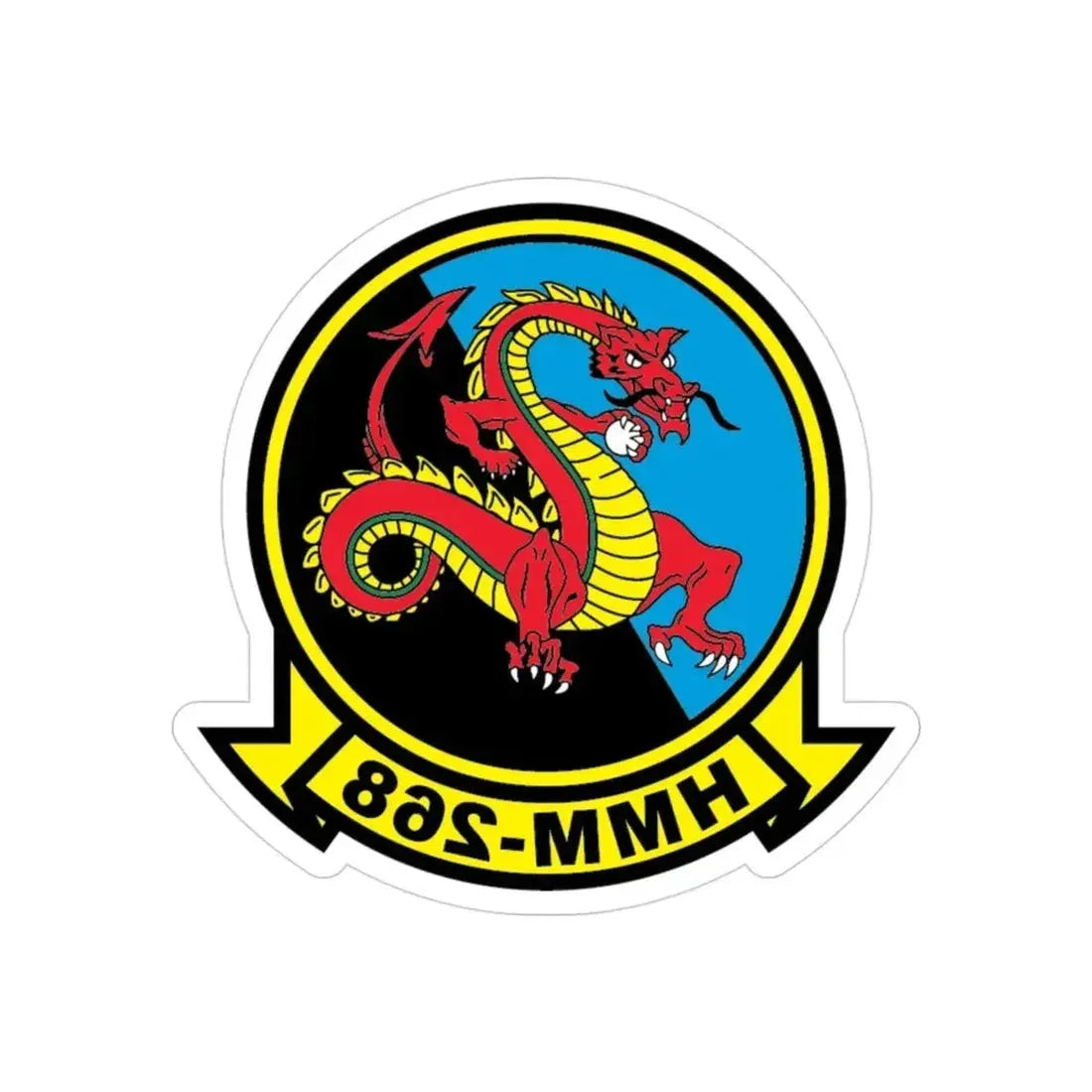 HMM 268 alt (USMC) REVERSE PRINT Transparent Die-Cut STICKER - The Sticker Space