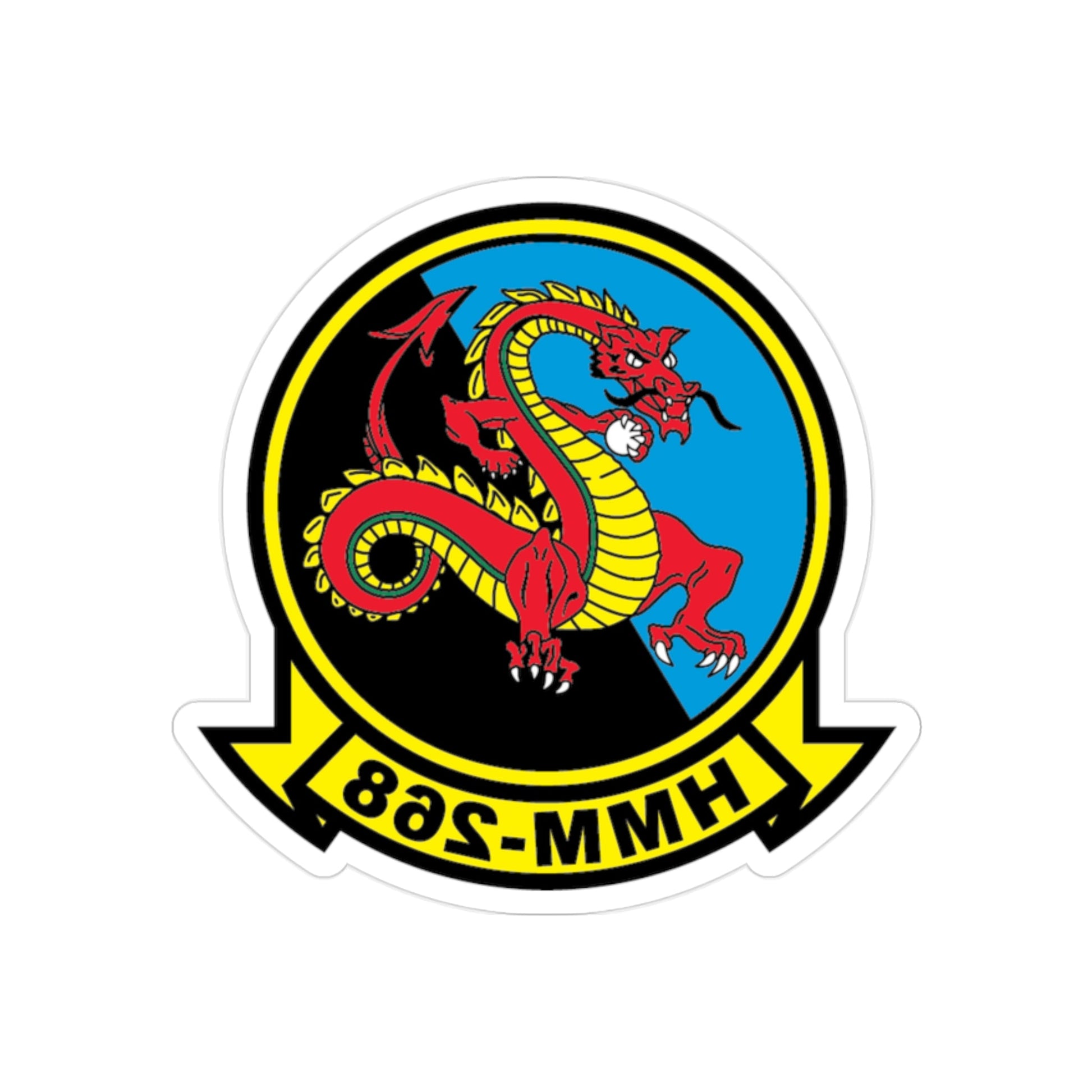 HMM 268 alt (USMC) REVERSE PRINT Transparent STICKER-2" × 2"-The Sticker Space