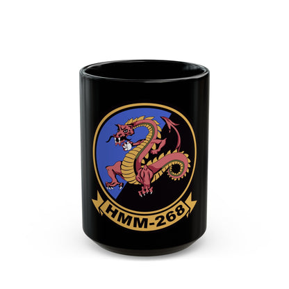 HMM 268 (USMC) Black Coffee Mug-15oz-The Sticker Space