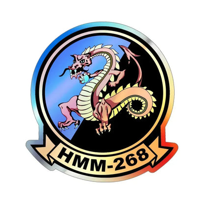 HMM 268 (USMC) Holographic STICKER Die-Cut Vinyl Decal 6 Inch Holographic - The Sticker Space