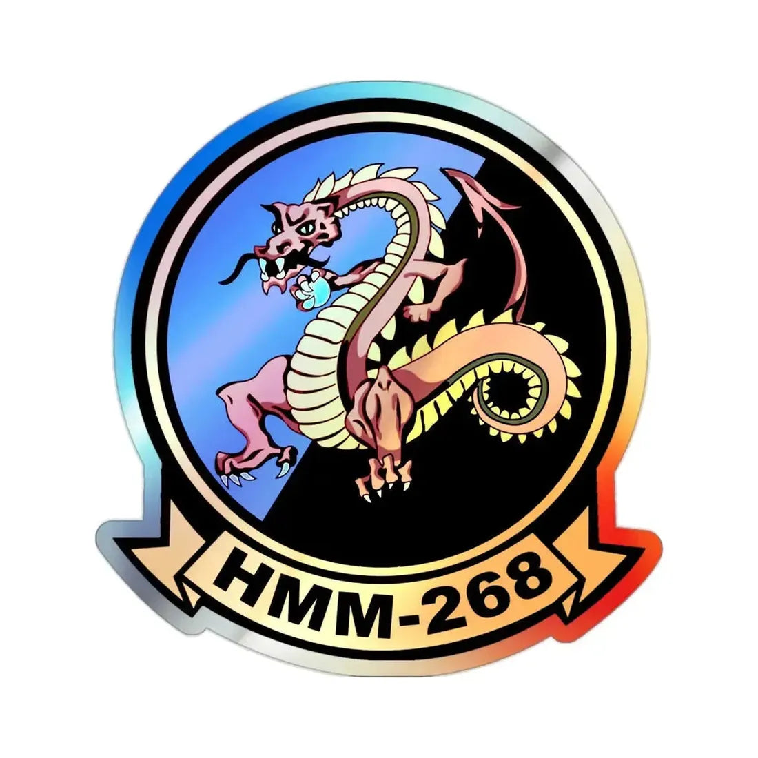 HMM 268 (USMC) Holographic STICKER Die-Cut Vinyl Decal - The Sticker Space