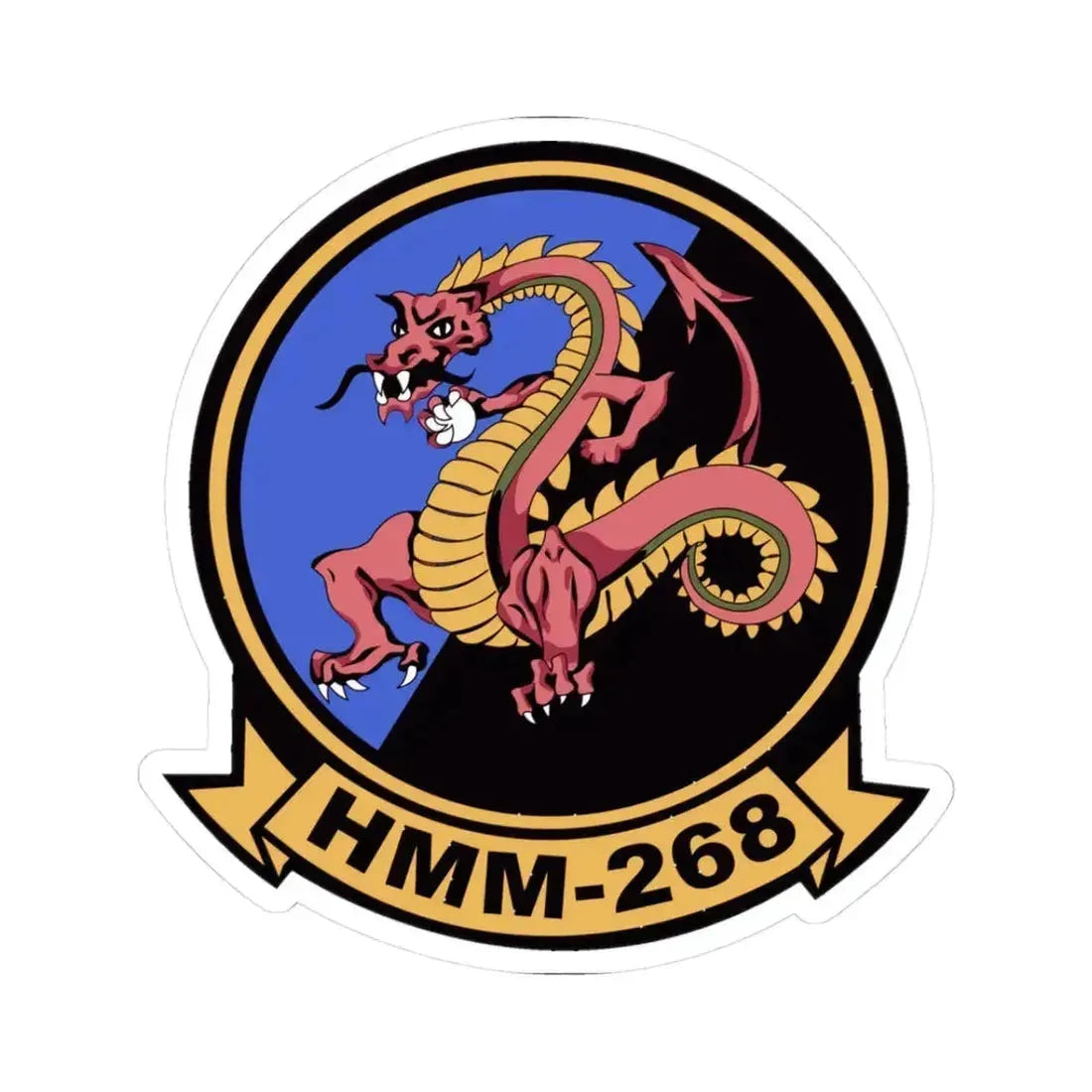 HMM 268 (USMC) STICKER Vinyl Kiss-Cut Decal 3 Inch White - The Sticker Space