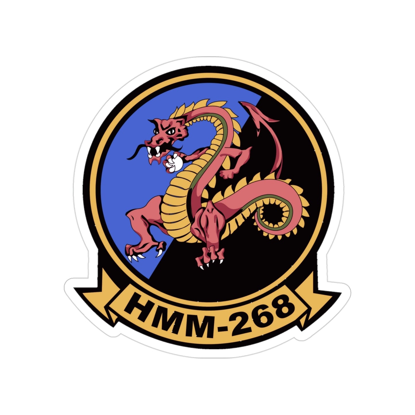 HMM 268 (USMC) Transparent STICKER Die-Cut Vinyl Decal-3 Inch-The Sticker Space