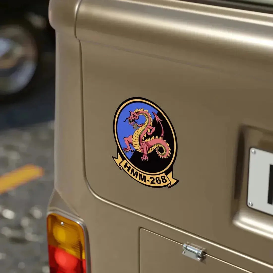 HMM 268 (USMC) Transparent STICKER Die-Cut Vinyl Decal - The Sticker Space