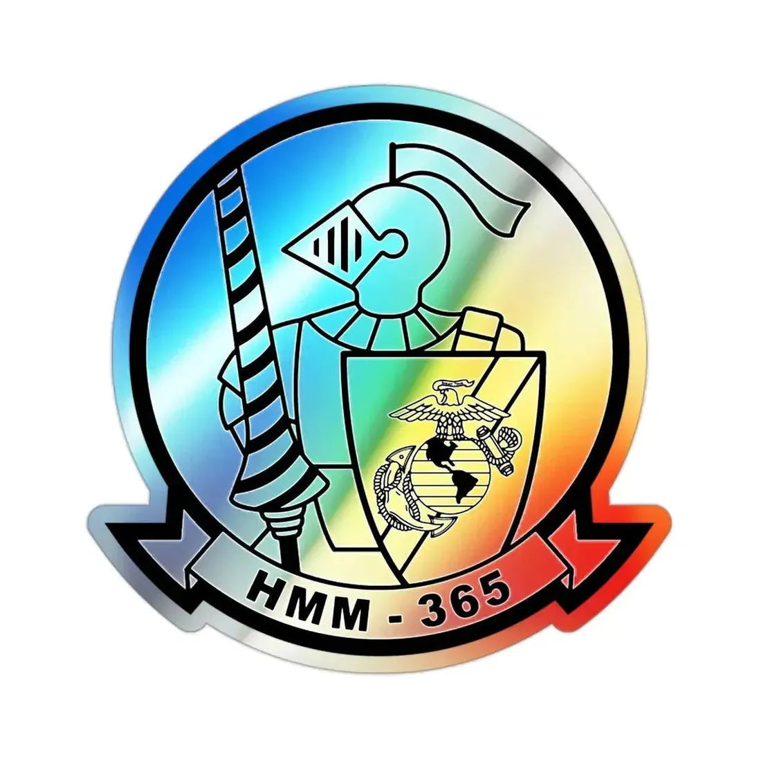 HMM 365 (USMC) Holographic STICKER Die-Cut Vinyl Decal - The Sticker Space