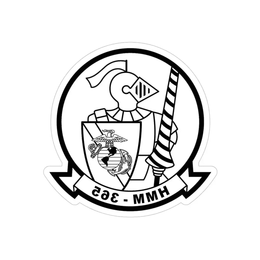HMM 365 (USMC) REVERSE PRINT Transparent Die-Cut STICKER - The Sticker Space