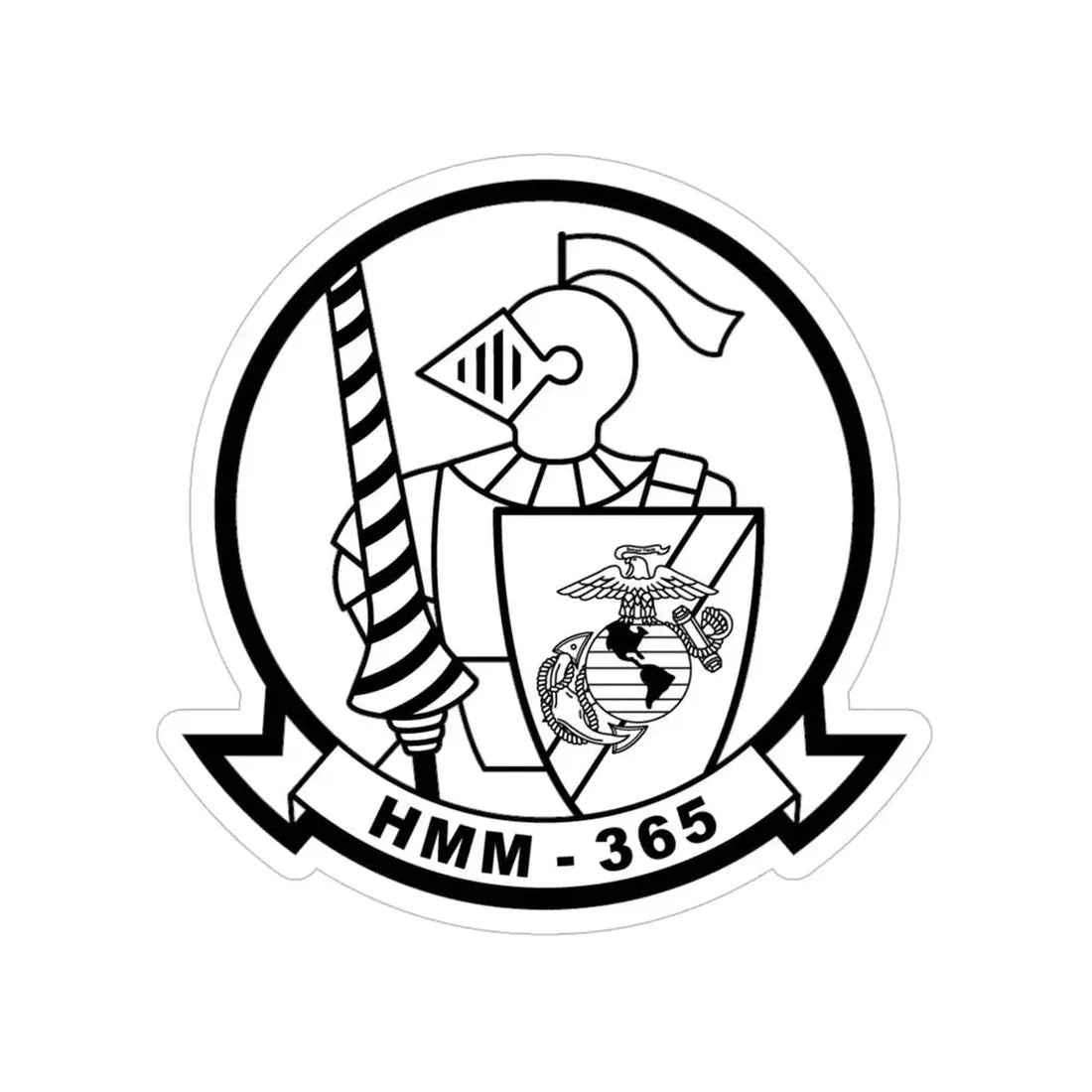 HMM 365 (USMC) Transparent STICKER Die-Cut Vinyl Decal - The Sticker Space