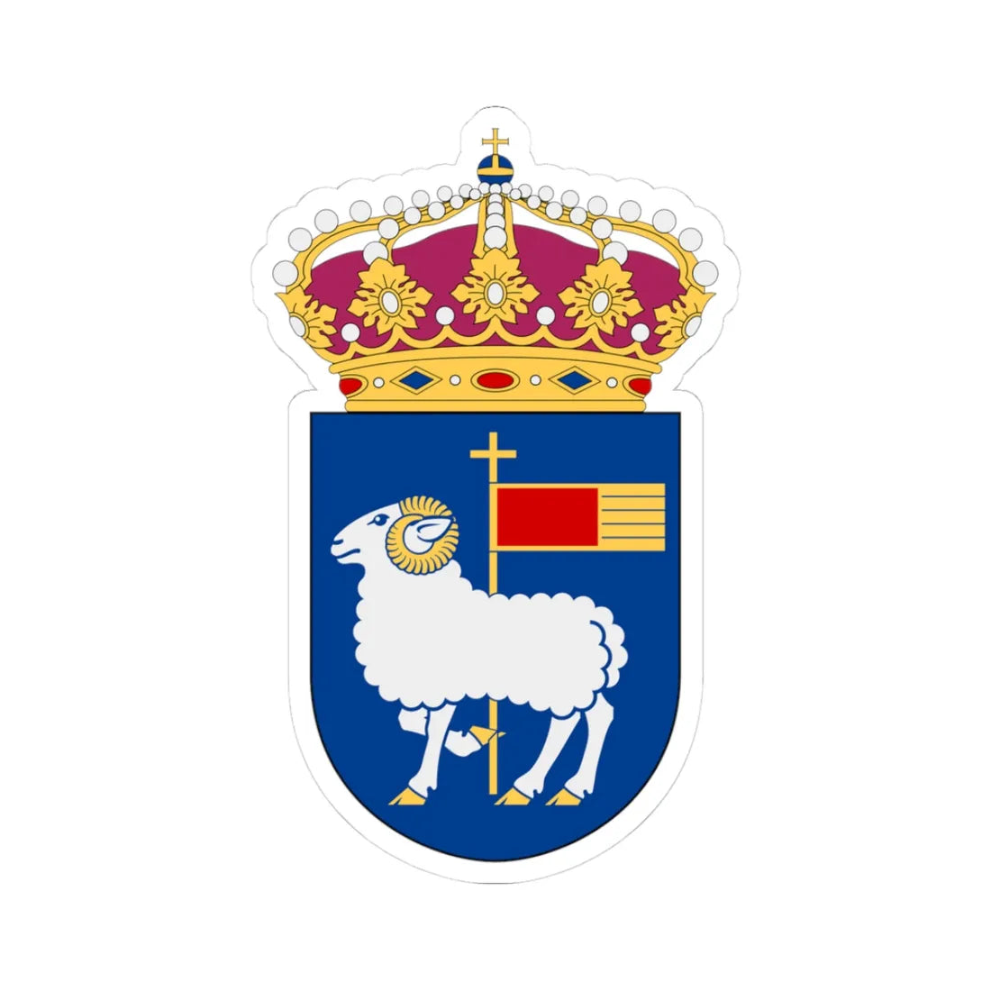 HMS Gotland vapen ubåt (Sweden) (Coat of Arms) STICKER Vinyl Kiss-Cut Decal 3 Inch White - The Sticker Space