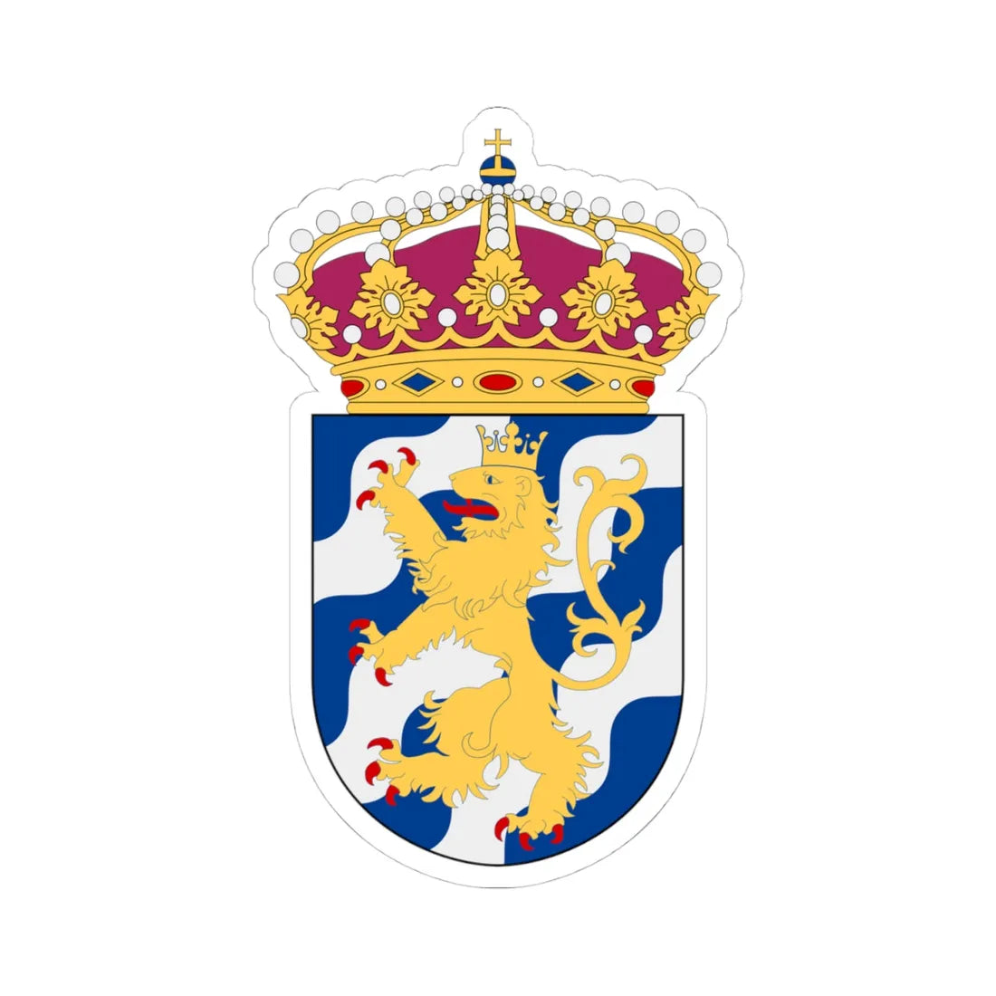 HMS Göta Lejon vapen (Sweden) (Coat of Arms) STICKER Vinyl Kiss-Cut Decal 4 Inch White - The Sticker Space