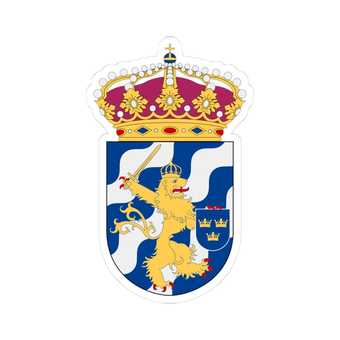 HMS Göteborg vapen (Sweden) (Coat of Arms) STICKER Vinyl Kiss-Cut Decal 3 Inch White - The Sticker Space