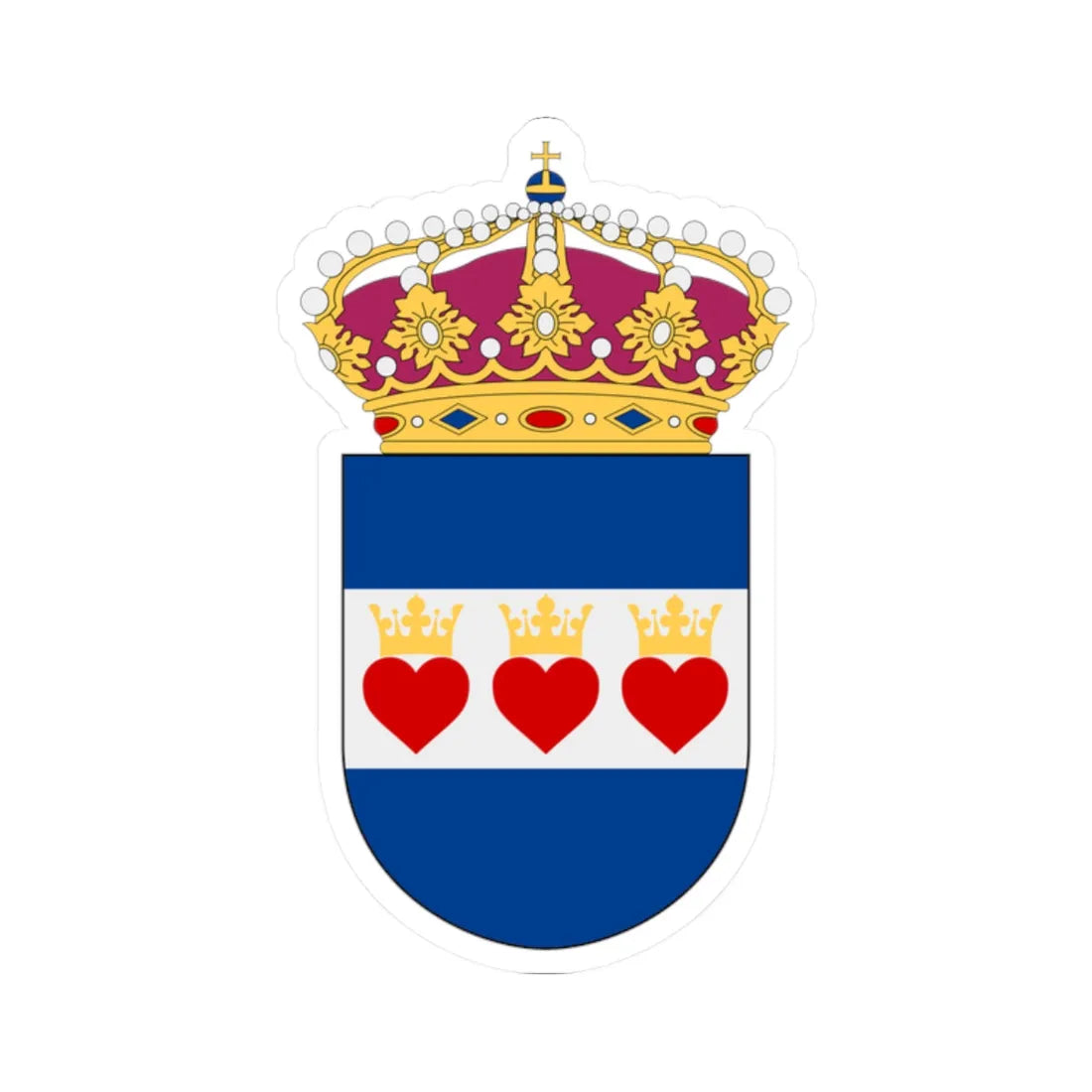 HMS Halmstad vapen (Sweden) (Coat of Arms) STICKER Vinyl Kiss-Cut Decal 2 Inch White - The Sticker Space