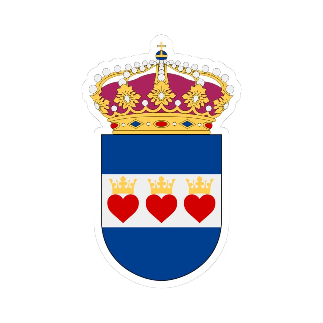 HMS Halmstad vapen (Sweden) (Coat of Arms) STICKER Vinyl Kiss-Cut Decal 3 Inch White - The Sticker Space