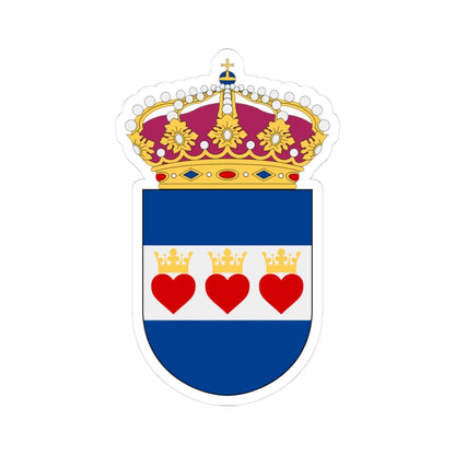 HMS Halmstad vapen (Sweden) (Coat of Arms) STICKER Vinyl Kiss-Cut Decal 3 Inch White - The Sticker Space