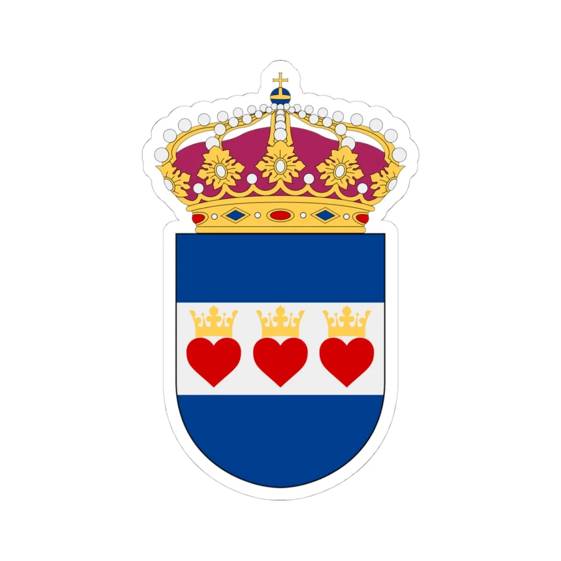 HMS Halmstad vapen (Sweden) (Coat of Arms) STICKER Vinyl Kiss-Cut Decal 4 Inch White - The Sticker Space
