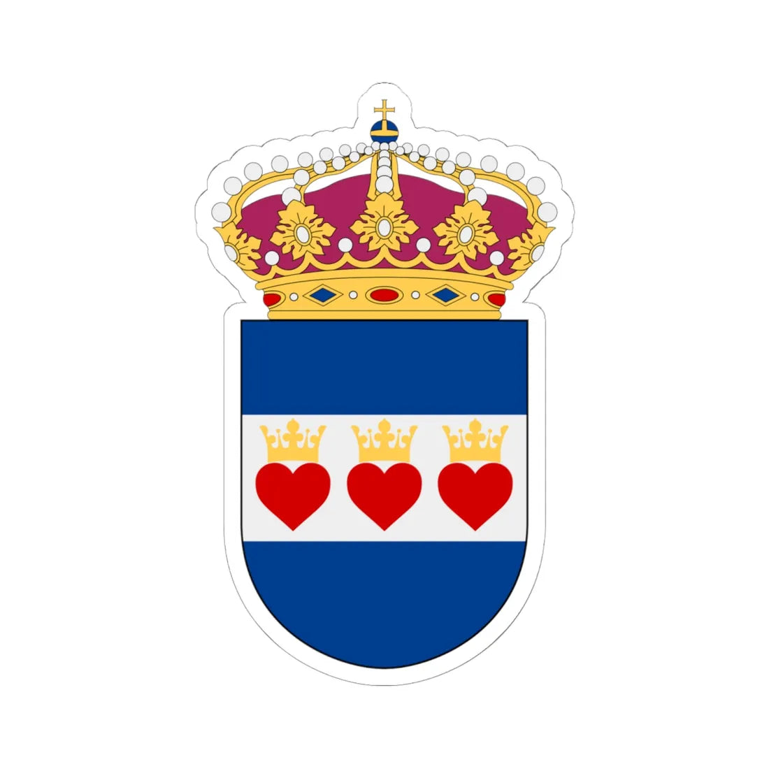 HMS Halmstad vapen (Sweden) (Coat of Arms) STICKER Vinyl Kiss-Cut Decal 6 Inch White - The Sticker Space