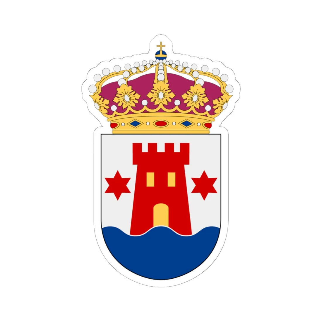 HMS Kalmar vapen (Sweden) (Coat of Arms) STICKER Vinyl Kiss-Cut Decal 6 Inch White - The Sticker Space