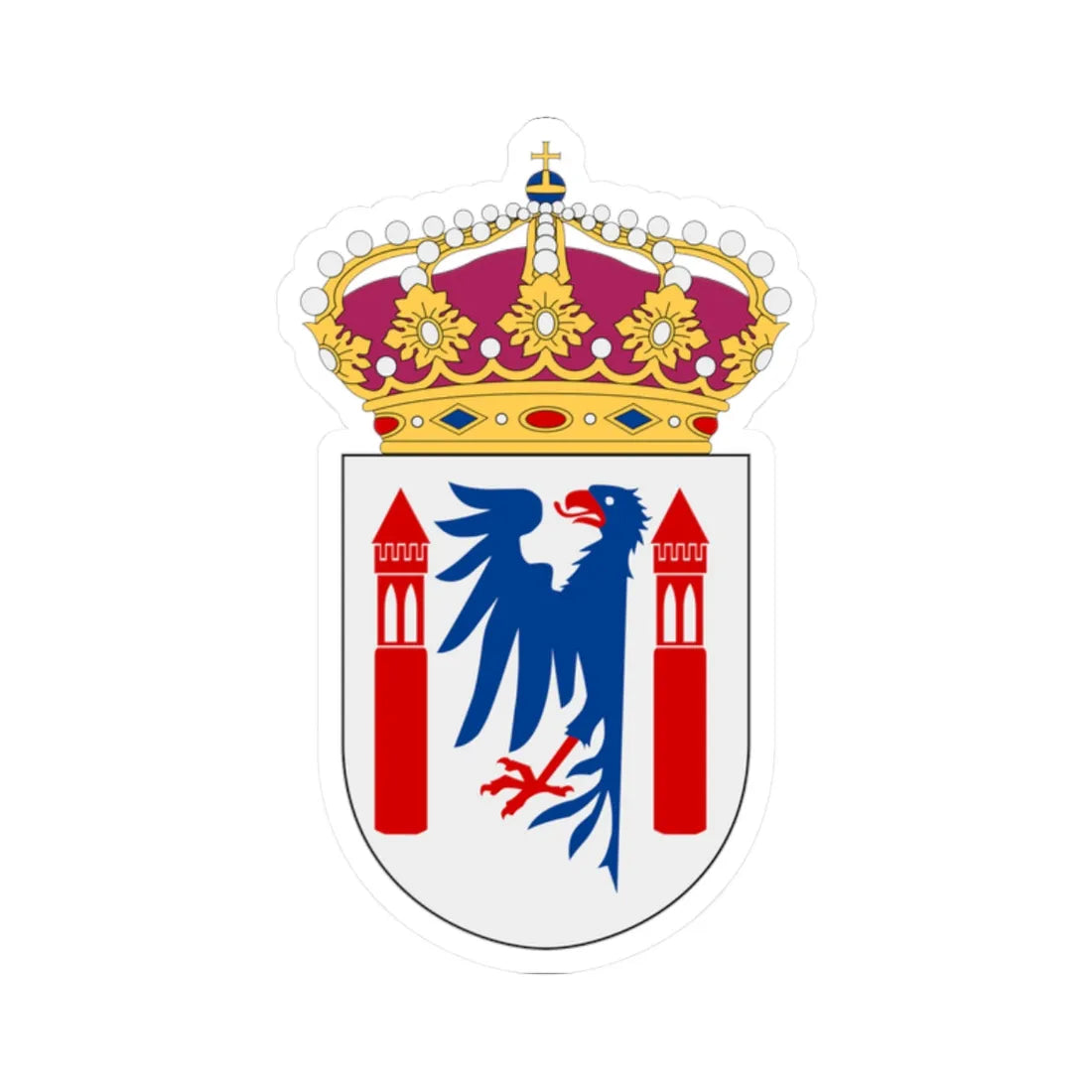 HMS Karlstad vapen (Sweden) (Coat of Arms) STICKER Vinyl Kiss-Cut Decal 2 Inch White - The Sticker Space