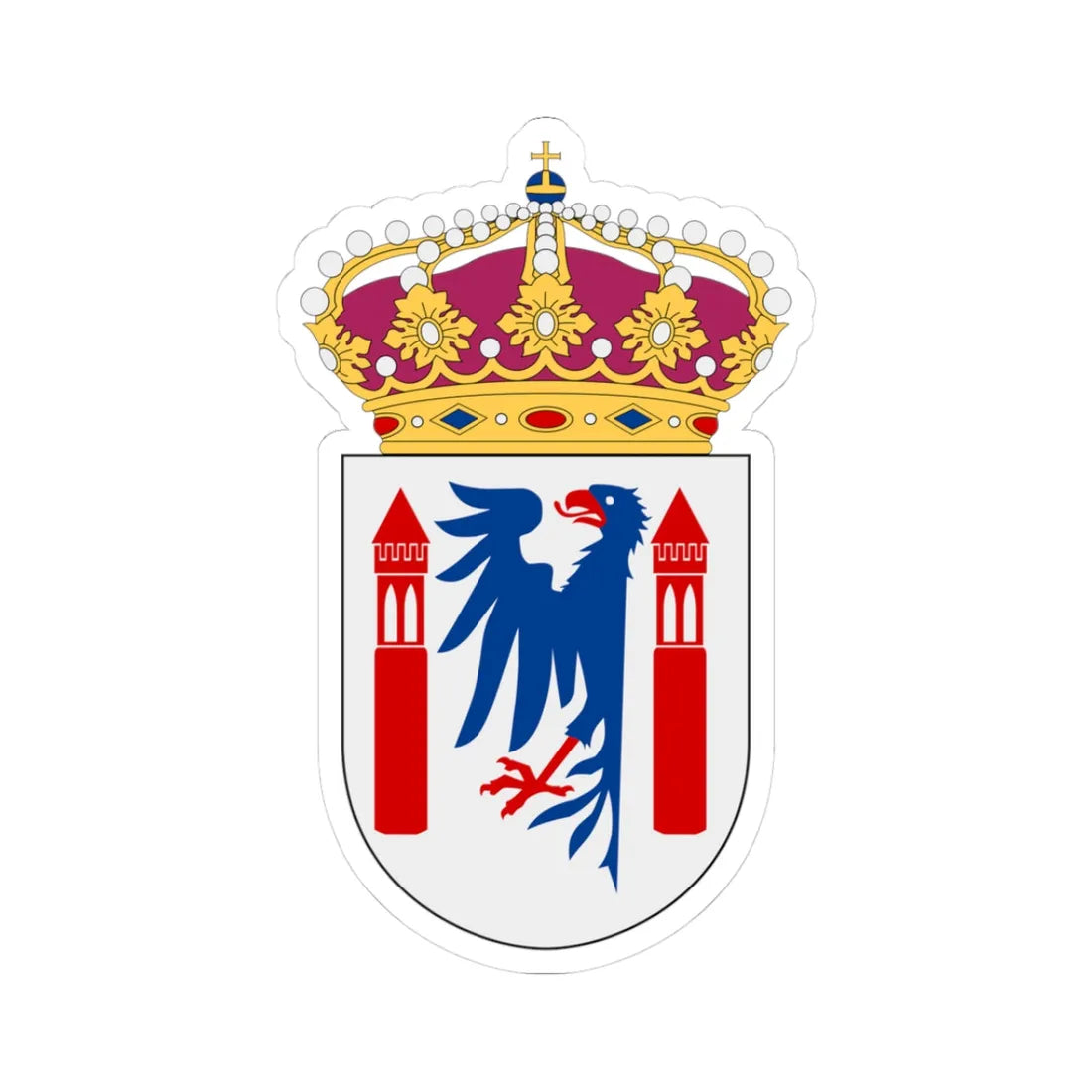 HMS Karlstad vapen (Sweden) (Coat of Arms) STICKER Vinyl Kiss-Cut Decal 3 Inch White - The Sticker Space