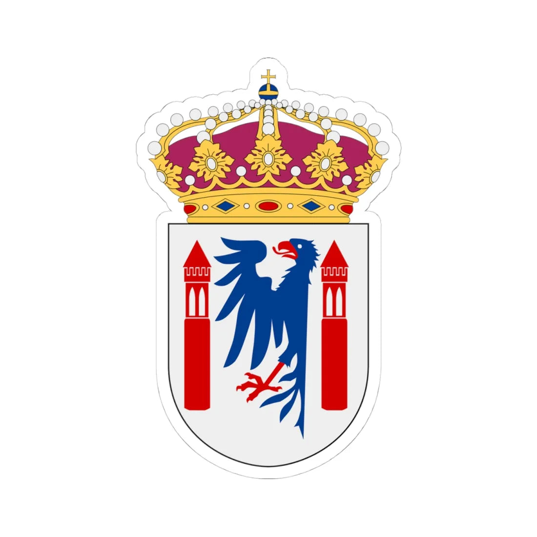HMS Karlstad vapen (Sweden) (Coat of Arms) STICKER Vinyl Kiss-Cut Decal 4 Inch White - The Sticker Space