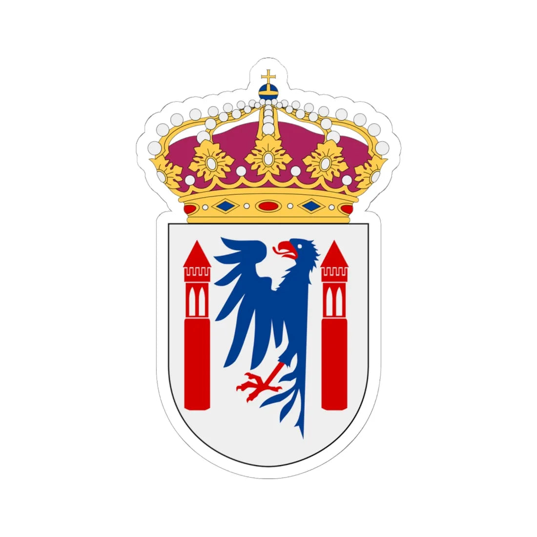 HMS Karlstad vapen (Sweden) (Coat of Arms) STICKER Vinyl Kiss-Cut Decal 6 Inch White - The Sticker Space