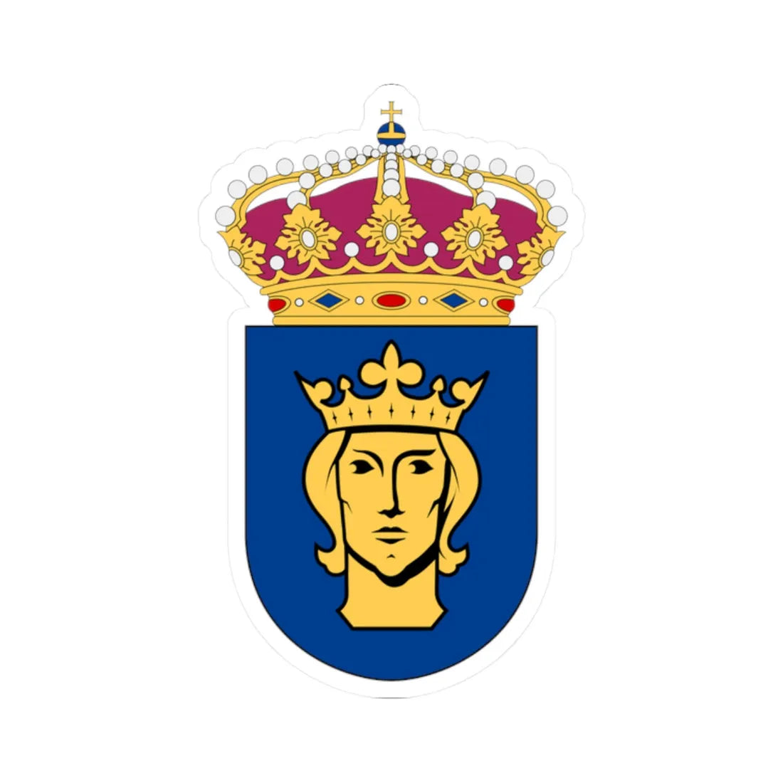 HMS Stockholm vapen bra (Sweden) (Coat of Arms) STICKER Vinyl Kiss-Cut Decal 2 Inch White - The Sticker Space