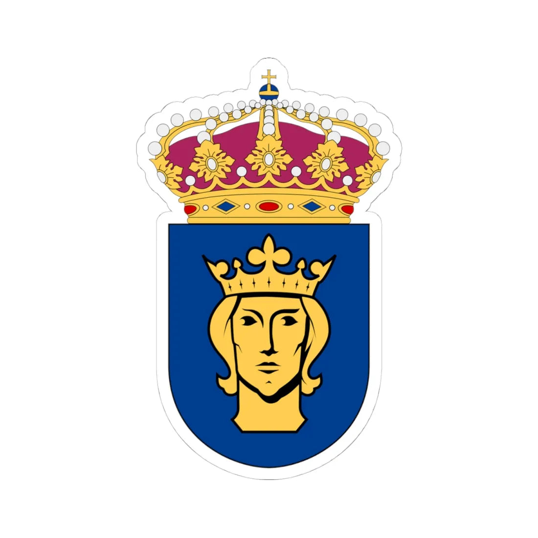 HMS Stockholm vapen bra (Sweden) (Coat of Arms) STICKER Vinyl Kiss-Cut Decal 4 Inch White - The Sticker Space