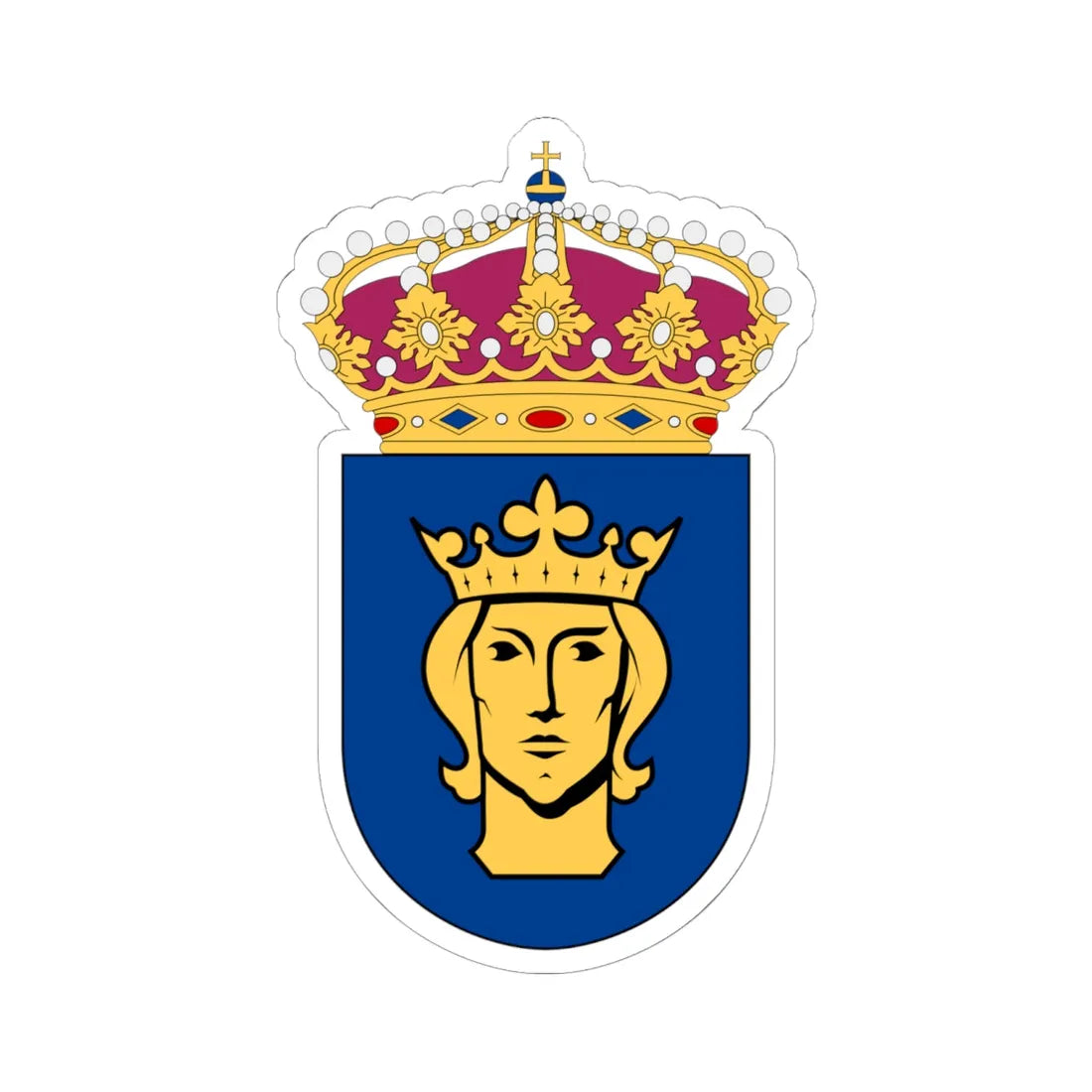 HMS Stockholm vapen bra (Sweden) (Coat of Arms) STICKER Vinyl Kiss-Cut Decal 6 Inch White - The Sticker Space