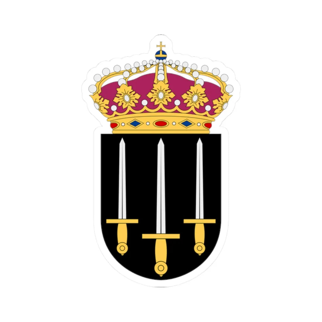 HMS Tirfing vapen (Sweden) (Coat of Arms) STICKER Vinyl Kiss-Cut Decal 2 Inch White - The Sticker Space