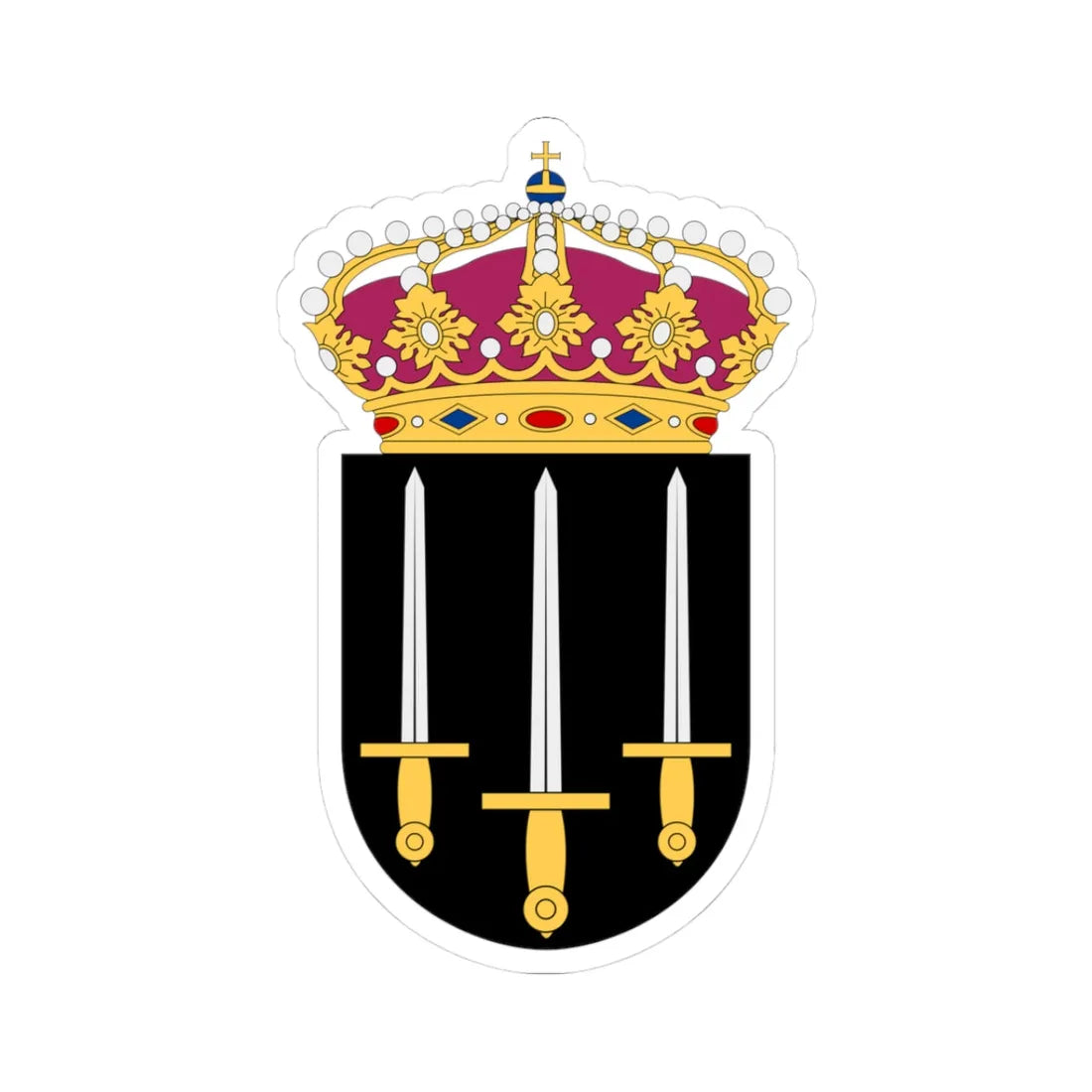 HMS Tirfing vapen (Sweden) (Coat of Arms) STICKER Vinyl Kiss-Cut Decal 3 Inch White - The Sticker Space