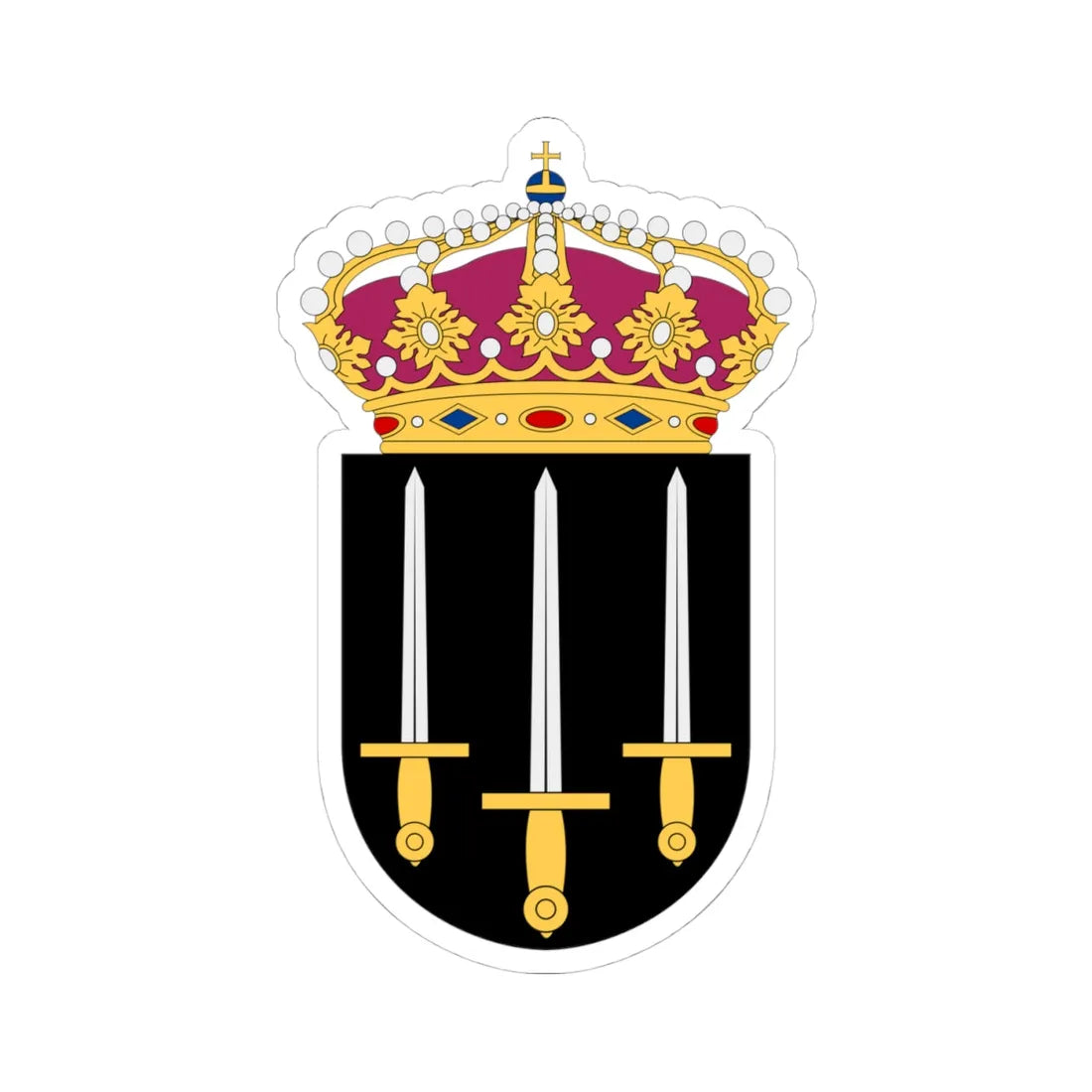 HMS Tirfing vapen (Sweden) (Coat of Arms) STICKER Vinyl Kiss-Cut Decal 4 Inch White - The Sticker Space