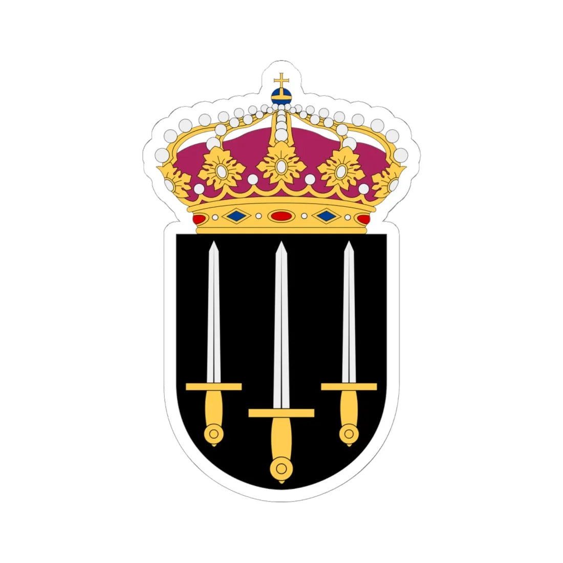 HMS Tirfing vapen (Sweden) (Coat of Arms) STICKER Vinyl Kiss-Cut Decal 6 Inch White - The Sticker Space