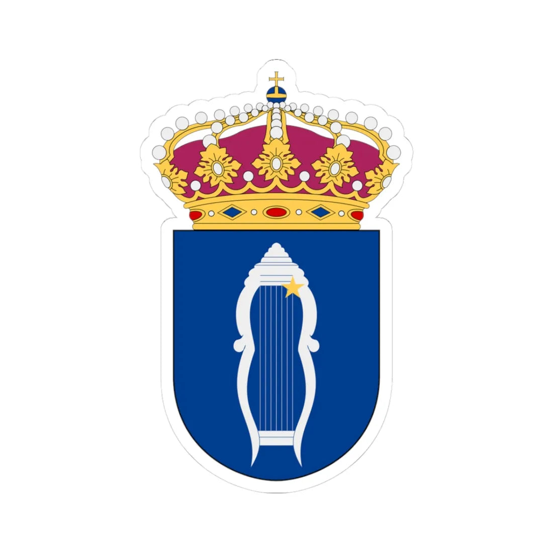 HMS Vega vapen (Sweden) (Coat of Arms) STICKER Vinyl Kiss-Cut Decal 3 Inch White - The Sticker Space