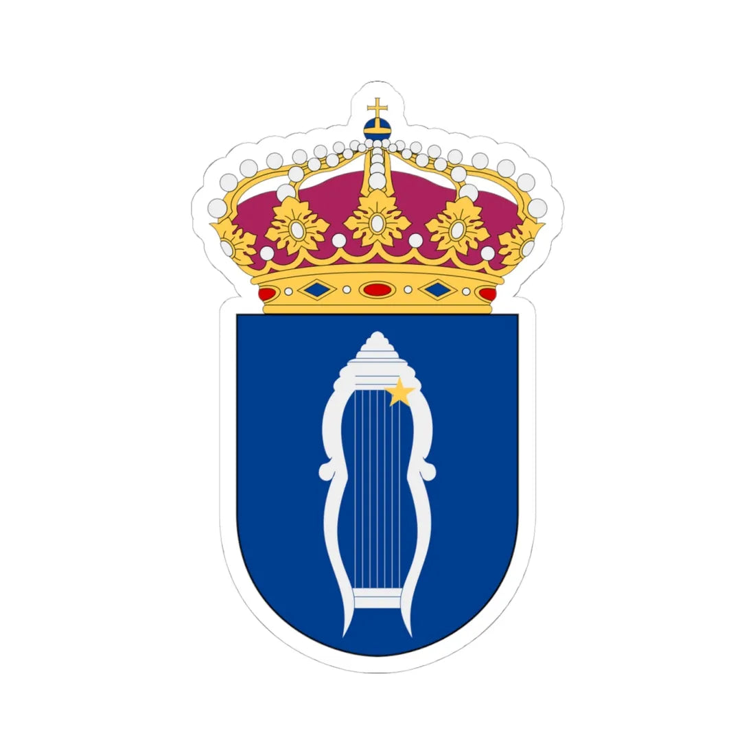HMS Vega vapen (Sweden) (Coat of Arms) STICKER Vinyl Kiss-Cut Decal 4 Inch White - The Sticker Space