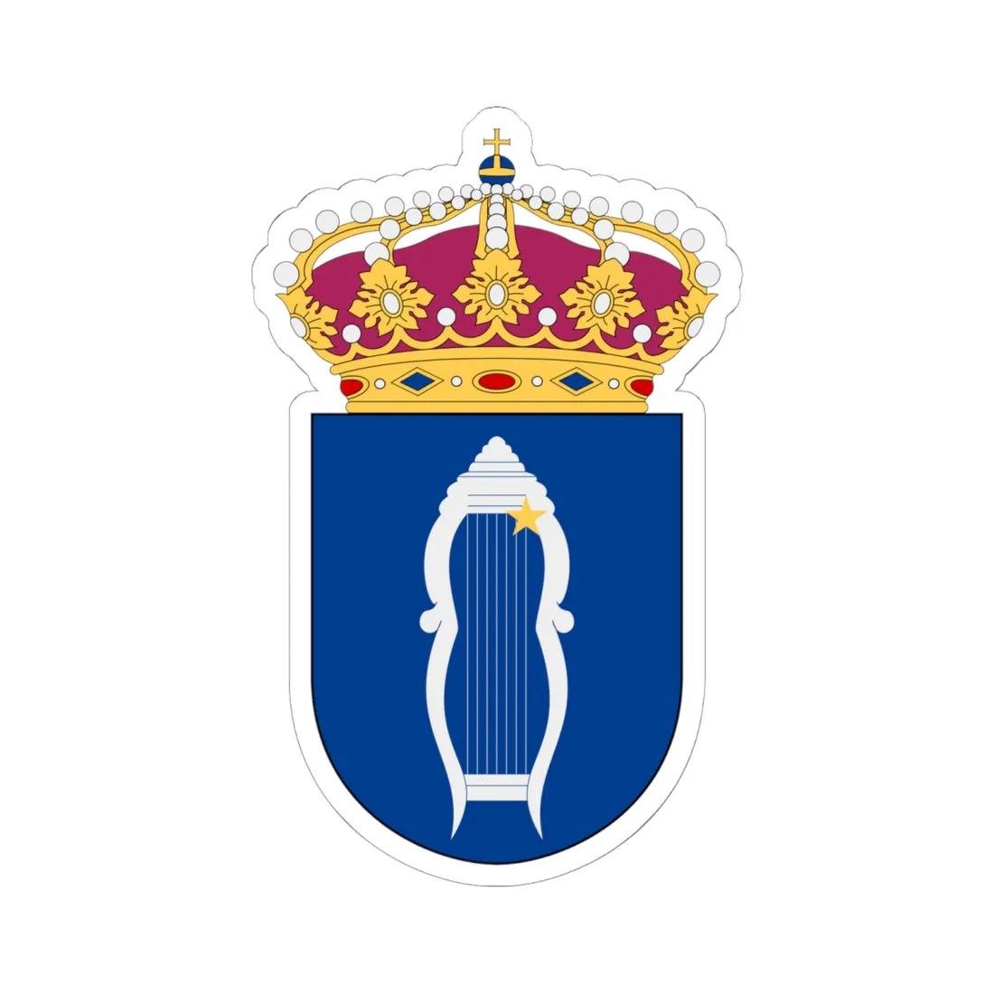 HMS Vega vapen (Sweden) (Coat of Arms) STICKER Vinyl Kiss-Cut Decal 6 Inch White - The Sticker Space