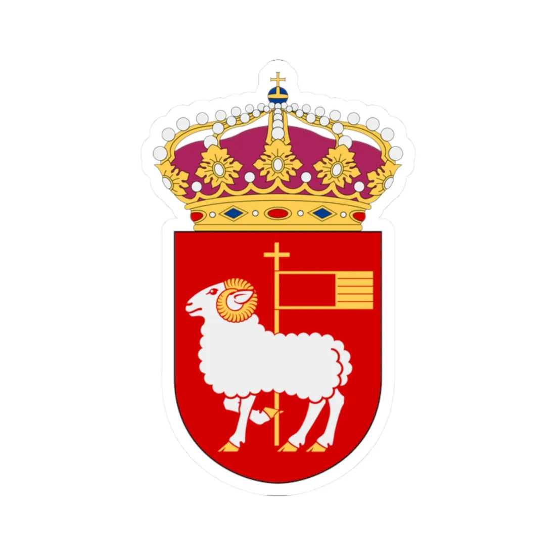 HMS Visby vapen korvett (Sweden) (Coat of Arms) STICKER Vinyl Kiss-Cut Decal 2 Inch White - The Sticker Space