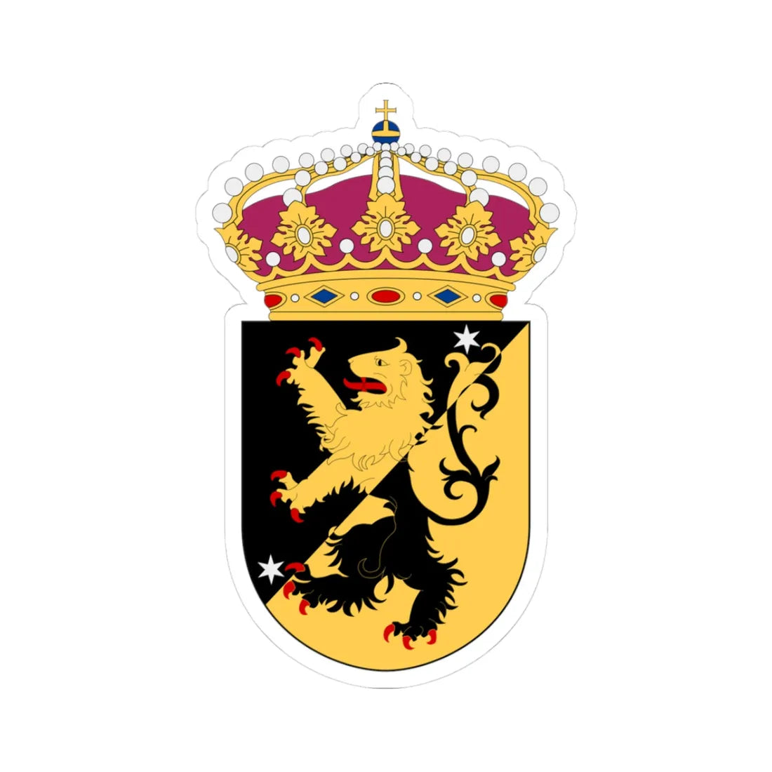 HMS Västergötland vapen (Sweden) (Coat of Arms) STICKER Vinyl Kiss-Cut Decal 3 Inch White - The Sticker Space