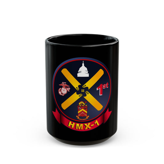 HMX 1 (USMC) Black Coffee Mug-15oz-The Sticker Space