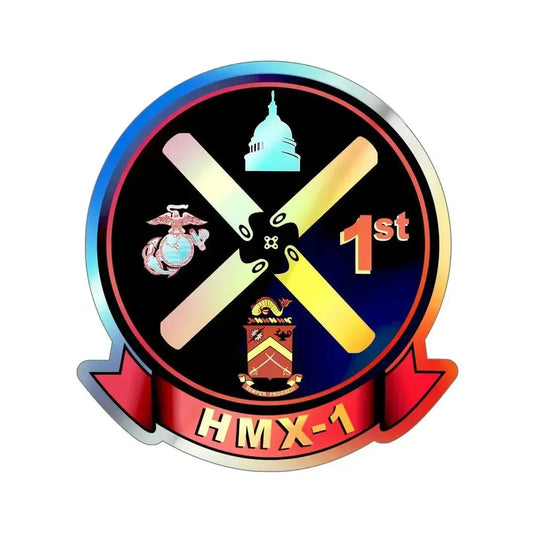 HMX 1 (USMC) Holographic STICKER Die-Cut Vinyl Decal 6 Inch Holographic - The Sticker Space
