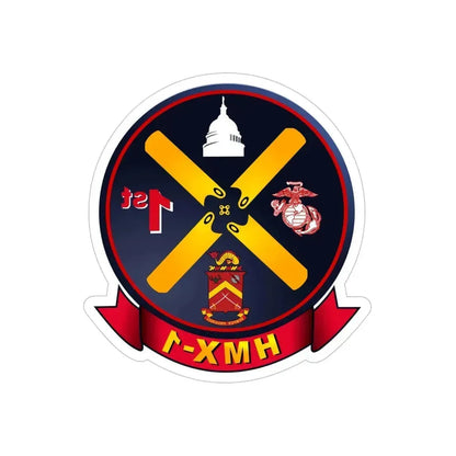 HMX 1 (USMC) REVERSE PRINT Transparent Die-Cut STICKER 5 Inch Die-Cut Transparent - The Sticker Space