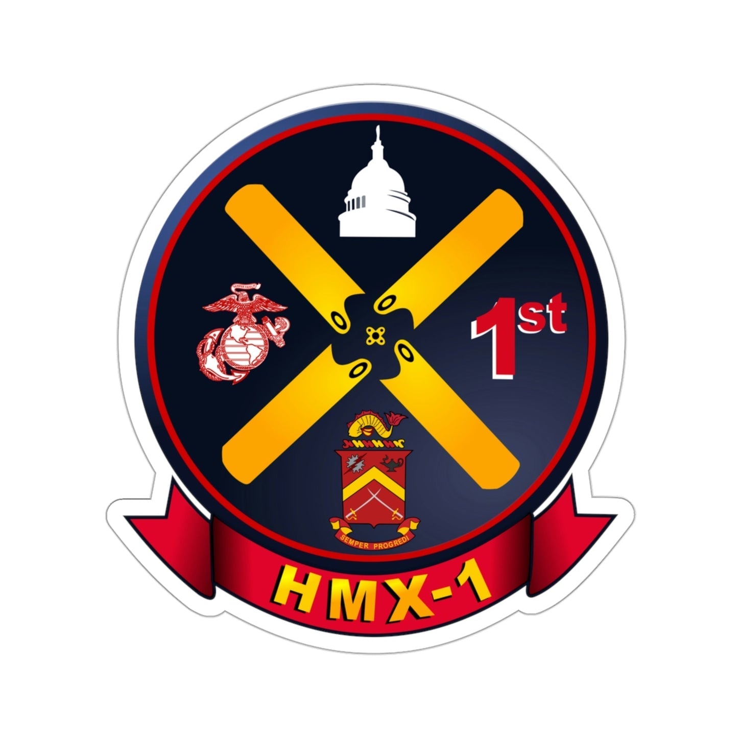 HMX 1 (USMC) STICKER Vinyl Die-Cut Decal-3 Inch-The Sticker Space