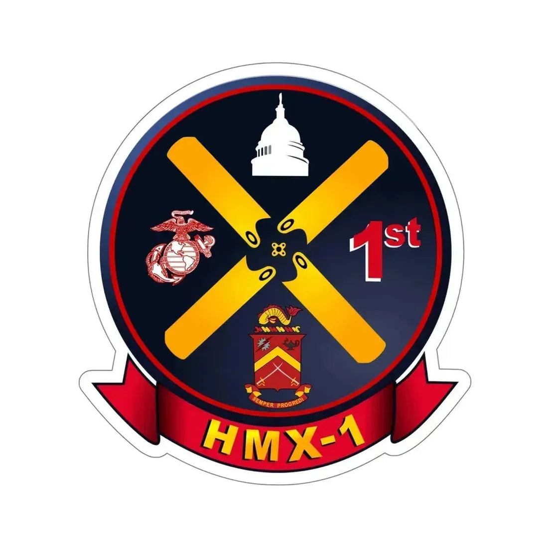 HMX 1 (USMC) STICKER Vinyl Die-Cut Decal 6 Inch - The Sticker Space