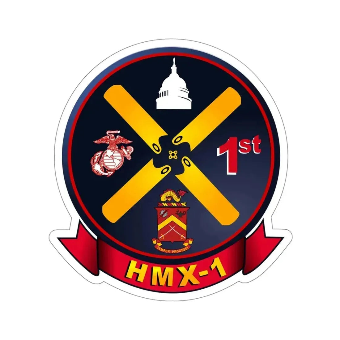 HMX 1 (USMC) STICKER Vinyl Die-Cut Decal - The Sticker Space