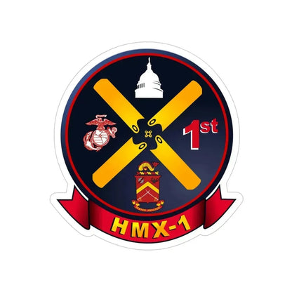 HMX 1 (USMC) Transparent STICKER Die-Cut Vinyl Decal 5 Inch - The Sticker Space