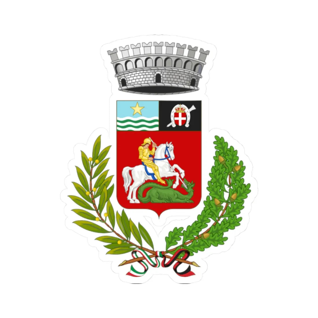 Hône-Stemma (Italy) (Coat of Arms) STICKER Vinyl Kiss-Cut Decal 2 Inch White - The Sticker Space