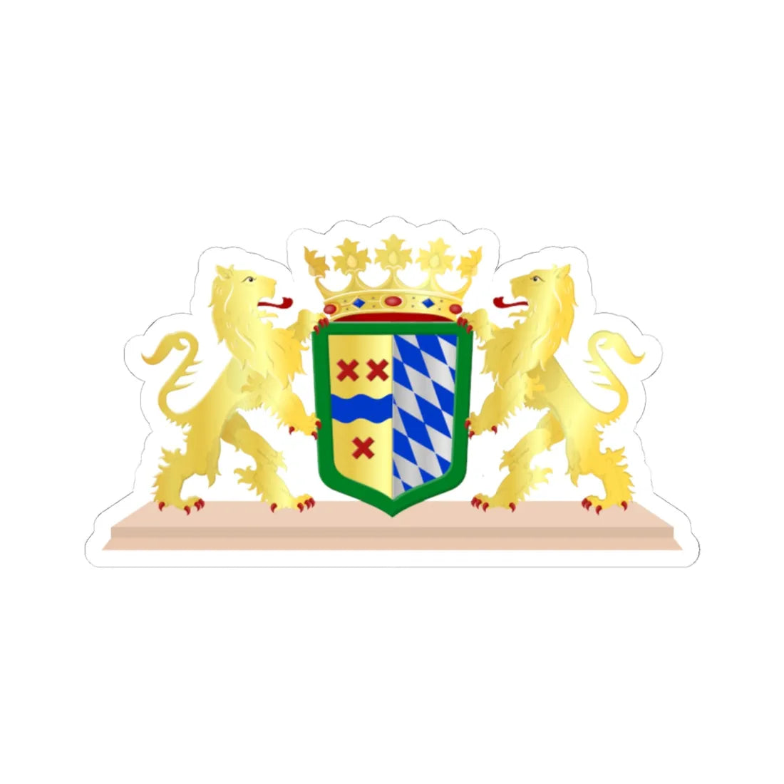 Hoeksche Waard wapen (Germany) (Coat of Arms) STICKER Vinyl Kiss-Cut Decal 4 Inch White - The Sticker Space
