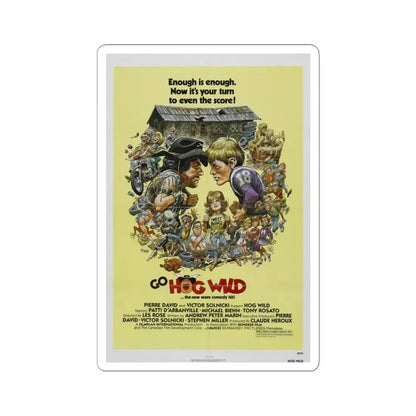 Hog Wild 1980 Movie Poster - STICKER Vinyl Kiss-Cut Decal 6 Inch White - The Sticker Space